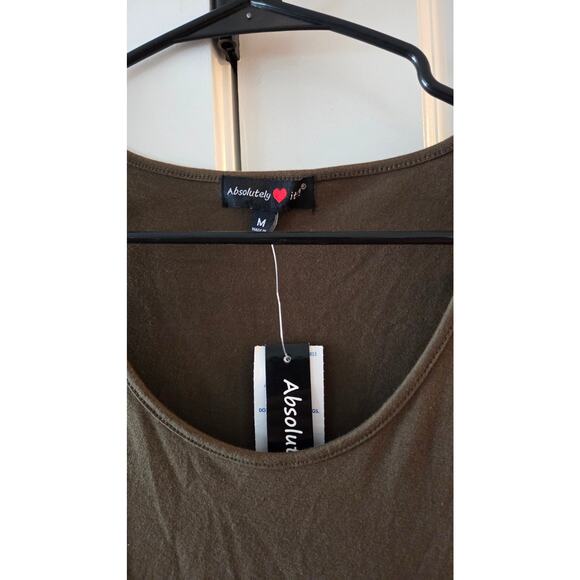 Absolutely Love It Olive Green Tank Bodycon Dress Size M NWT - Picture 3 of 3